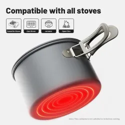 Batterie de cuisine de camping légère NATUREHIKE : ensemble poêle et bouilloire